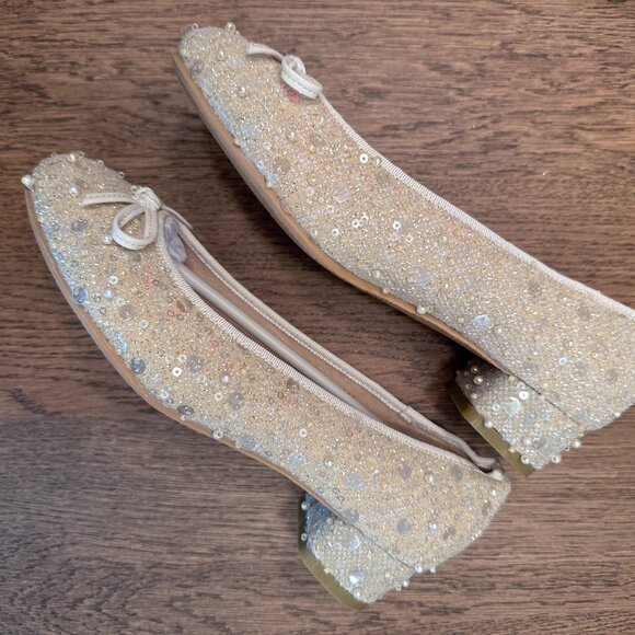Nice Claup Glitter Pearl Bow Ballerina Pumps – Size S (~US 5–5.5) - Picture 6 of 10